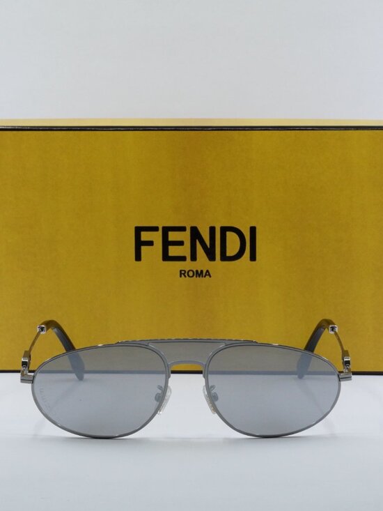 Fendi FE40072U 14C Aviator Sunglasses - Light Ruthenium /Silver Mirror main image 6